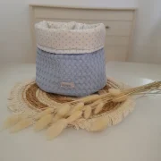 Elaz Handmade Cloth Basket - Light Blue