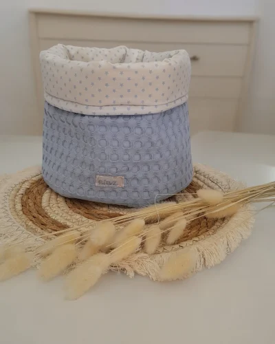 Elaz Handmade Cloth Basket – Light Blue