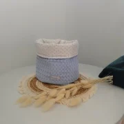 Elaz Handmade Cloth Basket - Light Blue