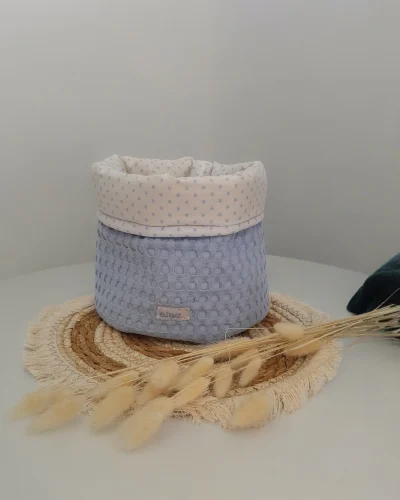 Elaz Handmade Cloth Basket – Light Blue