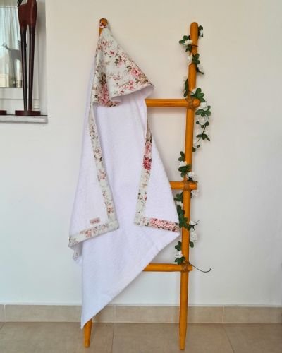 Βρεφική Πετσέτα Κάπα Floral Ροζ