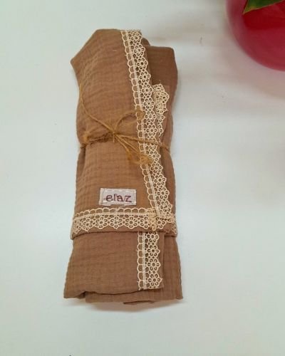 Διπλή Μουσελίνα Πάνα Με Δανδελίτσα Καφέ Μπεζ