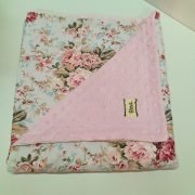 Βρεφική Κουβέρτα Minky Floral Ροζ